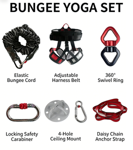 YIBEI Get-Fit - Cuerdas Profesionales para Yoga Aéreo y <span class=keywords><strong>Bungee</strong></span> Dance, con Gancho de Metal Oxford Negro, para Ejercicios de Pilates y <span class=keywords><strong>Fitness</strong></span> con Peso Corporal - Product Image 2