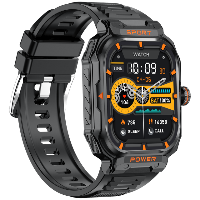 Multi-Sport Square Silicone Smart Watch Heart Rate Blood Oxygen Monitor NFC Touchscreen IPS Display IP67 Fitness Tracker