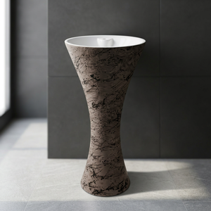 Lavabo en céramique de qualité export, forme œuf, avec piédestal complet, pour salle de bain d'hôpital ou d'hôtel, articles sanitaires - Product Image 3