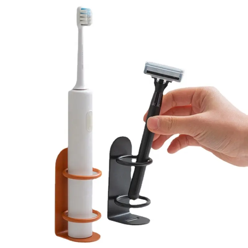 Wall-Mounted Toothpaste Holders Punch-free Electric Toothbrush Stand Rack Bathroom Shaver Iron Shelf