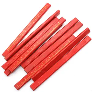 Matite per carpentiere di forma ottagonale in scala personalizzata matite HB piatte in tiglio naturale