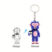 Cadeau promotionnel personnalisé, logo 3D en PVC, écologique, durable, en acier inoxydable, design animal, technique de formage libre, porte-clés imprimé UV