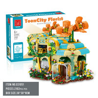 XMORK 2102 pièces de briques de construction à thème fleuriste mignonnes avec tige lumineuse, blocs de construction DIY pour boutique de fleurs, pour filles
