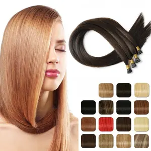 LeShine Hair Wholesale Russian Remy I Tip Raw Virgin Hair Extension Keratin Flat U I Tip Hair Extensions