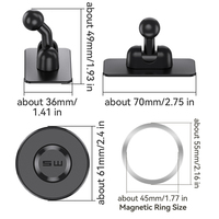 360 °   Support magnétique rotatif pour téléphone de voiture avec base solide compatible MagSafe, en plastique pour coque de smartphone