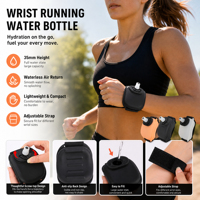 Bouteille d'eau sportive portable en silicone pour le cyclisme, la course à pied et les activités de plein air, à fixer sur le bras