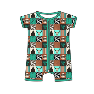 Piyama Bayi Bambu Cetak Kartun Kustom Grosir, Romper Bayi Bambu Kustom, Kotak Misteri, Celana Pendek Bambu Zippy - Product Image 6