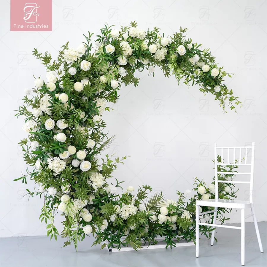 Moon Flower Arch Romantic Artificial Flower Arch For Wedding Decoration Blue Bouquet
