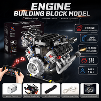 Juguete de Bloques de Construcción de Modelo Eléctrico de Coche Deportivo V8 de Plástico ABS, Unisex, para Ensamblar, Juego de Juguetes, Adorno MOC para Venta al por Mayor