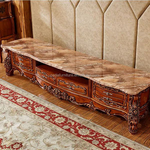 Classico Design antico soggiorno mobili <span class=keywords><strong>Tv</strong></span> stand in legno massello con intagliato <span class=keywords><strong>Tv</strong></span> tavolo in marmo europeo top <span class=keywords><strong>tv</strong></span> stand - Product Image 1