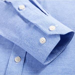 Vendita calda da uomo luce blu ufficio vestibilità regolare Smart Casual camicie a maniche lunghe <span class=keywords><strong>Oxford</strong></span> per uomo Top - Product Image 4