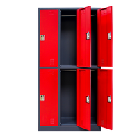 Casier de vestiaire métallique en acier à 6 portes pour personnel et étudiants d'école, idéal pour appartement et chambre