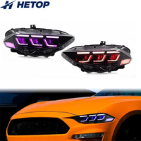 Phares HETOP Mustang 2018-2022, mise à niveau RGB, phares LED de voiture, DRL, plug and play, accessoires de phares avant, phare pour Ford