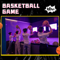 Jeu de tir au basket interactif avec panier LED, tableau de scores multi-joueurs, équipement commercial pour parcs d'attractions