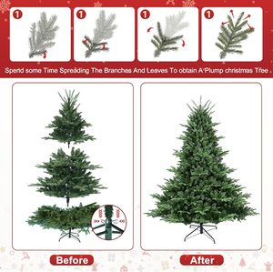 Nouvelle Conception 2025 Arbre de Noël Commercial en PVC Vert 210cm avec Base Suspendue, Effet Neige Blanche, Décoration de Noël - Product Image 3