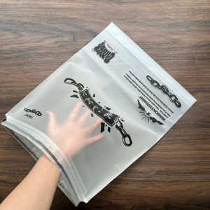 Eco-Friendly Matte PE Drawstring Bags - Custom Printed Frosted <b>Plastic</b> <b>Packaging</b> Bags for Apparel - Product Image 5