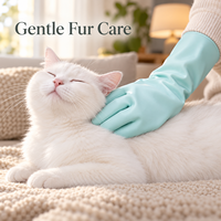 Gant de toilettage pour animaux de compagnie en silicone personnalisé avec poils sur la paume, design à cinq doigts pour le bain des chiens, l'élimination des poils lâches et le nettoyage des pattes