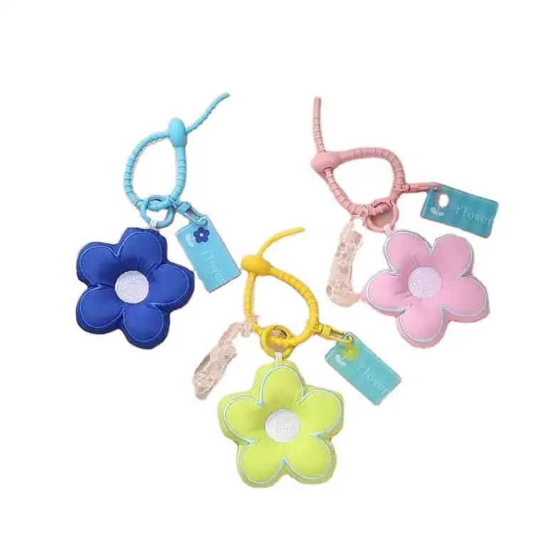 DIY Muti-function Stylish Canvas Bag Accessories Best seller Creative Key Ring Cloth Flower Keychain