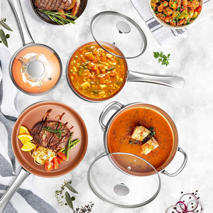 High Quality Aluminium Casserole Frying Pans <strong>Saucepan</strong> 7PCS Non-stick <strong>Copper</strong> Ceramic Cookware <strong>Set</strong> - Product Image 5