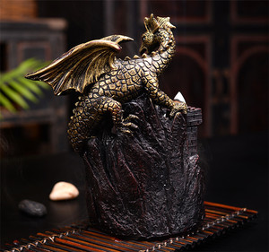 creativo dinosaurio de la resina Castillo reflujo incienso quemador cascada titular de la Casa de Té Decoración - Product Image 5