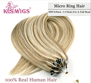 Extensiones de Cabello Humano Virgen Remy con Micro Anillos de 12 a 40 Pulgadas, Color T, Color P, Balayage, Cabello Humano Real para Uso en Salón - Product Image 2