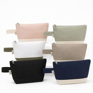 Custom Canvas Cosmetic <b>Bag</b> with Printed Logo for Luxury Boutique <b>Vanity</b> Pouch with Zipper Women Clutch <b>Bag</b> Travel Toiletry Pouch - Product Image 1