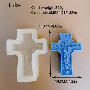 Moule en Silicone Croix pour Bougie Deux Tailles, Moule en Silicone Jésus pour Pâques DIY, pour Résine, Gypse, Ciment Faits Main, Cadeaux de Festival de Luxe - Product Image 2
