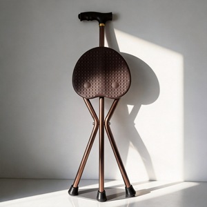 Yonghe Cane <b>Stool</b> Aluminum Alloy <b>Adjustable</b> <b>Height</b> Tripod Walking Stick For Elderly Support - Product Image 2