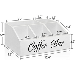 Caja de almacenamiento de café de madera, bolsa de <span class=keywords><strong>té</strong></span>, mesa de comedor de cocina de madera, caja de almacenamiento organizada con letras descubiertas multiusos - Product Image 2