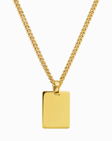 Promotion : Collier pendentif rectangulaire personnalisable gravé, étanche, en acier inoxydable plaqué or 18 carats pour homme, bijoux vierges pour gravure laser