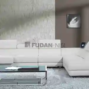 现代客厅白色真皮意大利风格转角沙发和沙发套装