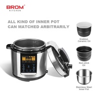 Cuisinière à pression électrique avec écran LED 6L, commande tactile, économie d'énergie, revêtement antiadhésif, directement de l'usine