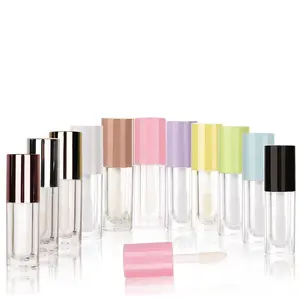 Clear White Lip Gloss Dispenser Bottle Plastic Lip Oil Lip Glaze Tube Color Lid Screen Printing Surface Cosmetics Lipstick