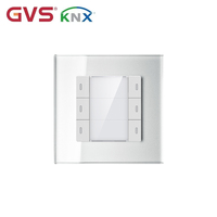 Panel de Teclas de Plástico con 8 Funciones Lógicas, Indicador LED RGB, Compatible con Múltiples Estándares de Pared KNX, Panel de Botones de 3 Vías Plus 55mm