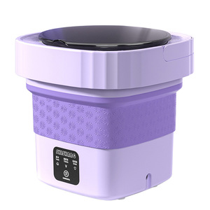 Mini semiautomático 6L 8L deshidratador de lavandería viaje RV lavadora plegable con rueda ondulada lavadora de ropa eléctrica - Product Image 5