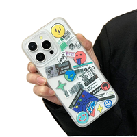 Coque de téléphone en TPU souple givré amusant avec étiquette graffiti drôle housse de protection pour iPhone 15 14 Plus 13 Pro Max 11Pro 7 Plus XS Max