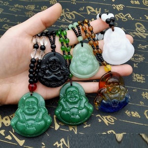 สร้อยคอหยกจี้พระกวนอิมแบบคลาสสิกของจีนเครื่องประดับแฟชั่นแกะสลักเครื่องรางนำโชคสำหรับผู้หญิงผู้ชาย - Product Image 2