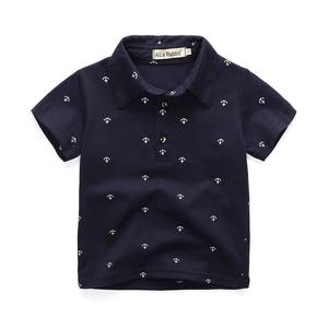 Ensembles de vêtements d'été pour enfants en gros 2019, ensembles de 2 pièces pour bébés garçons, polo à manches courtes avec short en jean, ancre de marin - Product Image 3