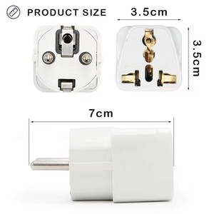 Convertisseur de puissance <span class=keywords><strong>Euro</strong></span> Plug Adaptateur Cuivre Allemagne Plug Adaptateur Us Uk vers Eu 2 Broches <span class=keywords><strong>Euro</strong></span> Travel Plug Outlet Adapter - Product Image 2