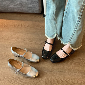 Nuevas <span class=keywords><strong>sandalias</strong></span> francesas versátiles de <span class=keywords><strong>tacón</strong></span> poco profundo para mujer con una correa, zapatos individuales de moda para primavera, verano y otoño - Product Image 3