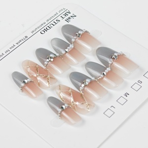 Puntas de <span class=keywords><strong>uñas</strong></span> de Gel suave Yelix, <span class=keywords><strong>Uñas</strong></span> postizas personalizadas privadas, <span class=keywords><strong>uñas</strong></span> acrílicas largas personalizadas, múltiples estilos, accesorios a presión, Stiletto - Product Image 4
