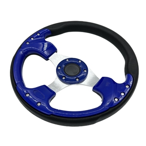 Evrensel <span class=keywords><strong>12</strong></span>.5 inç mavi PU tekne direksiyon modifiye Golf arabası direksiyon - Product Image 3