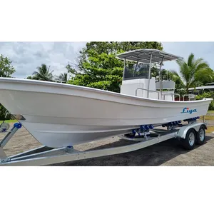 Liya 25 foot fiberglass panga boat twin outboard motor boat work panga boat