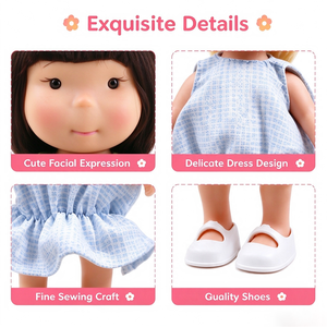 Muñeca <span class=keywords><strong>de</strong></span> Vinilo Suave <span class=keywords><strong>de</strong></span> 24 cm, 3 Estilos, Adorable Muñeca <span class=keywords><strong>de</strong></span> <span class=keywords><strong>Trapo</strong></span> con <span class=keywords><strong>Ropa</strong></span>, Muñeca Interactiva para Niños, Regalo Navideño - Product Image 6