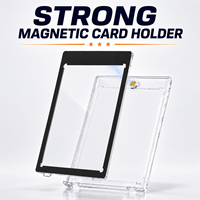 Porte-cartes magnétique transparent en plastique à un bouton avec bordure couleur 35PT, prix d'usine, pour cartes à collectionner