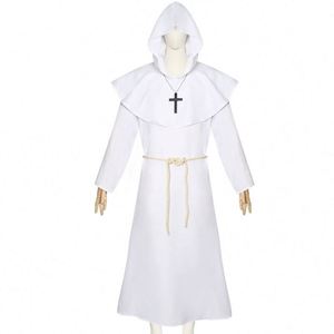 Costume de moine médiéval à capuche, robe de prêtre de la Renaissance, déguisement de sorcier pour Halloween, 4ourcostumes - Product Image 4