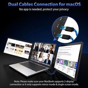 14นิ้ว1080P FHD <span class=keywords><strong>USB</strong></span>-<span class=keywords><strong>C</strong></span> ปลั๊กแอนด์เพลย์จอภาพแบบพกพาสำหรับ <span class=keywords><strong>MacBook</strong></span> & Windows IPS หน้าจอสามจอแล็ปท็อป - Product Image 3