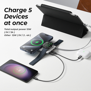 3in1 Power Bank Watch Charger <span class=keywords><strong>Mag</strong></span> 10000mAh Safe Fast Charging Magnetic Wireless Power Bank 20W avec câbles intégrés pour iPhone - Product Image 4