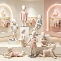 Ensemble complet de mannequins bébé en fibre de verre avec tête, pour affichage de vêtements pour enfants (debout, assis, ramper)