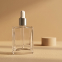 Botella de Vidrio Cuadrada Personalizada de 15 ml, 30 ml, 50 ml, 100 ml, 120 ml para Suero para el Cuidado de la Piel, Aceite Esencial, Envase Cosmético Personalizado